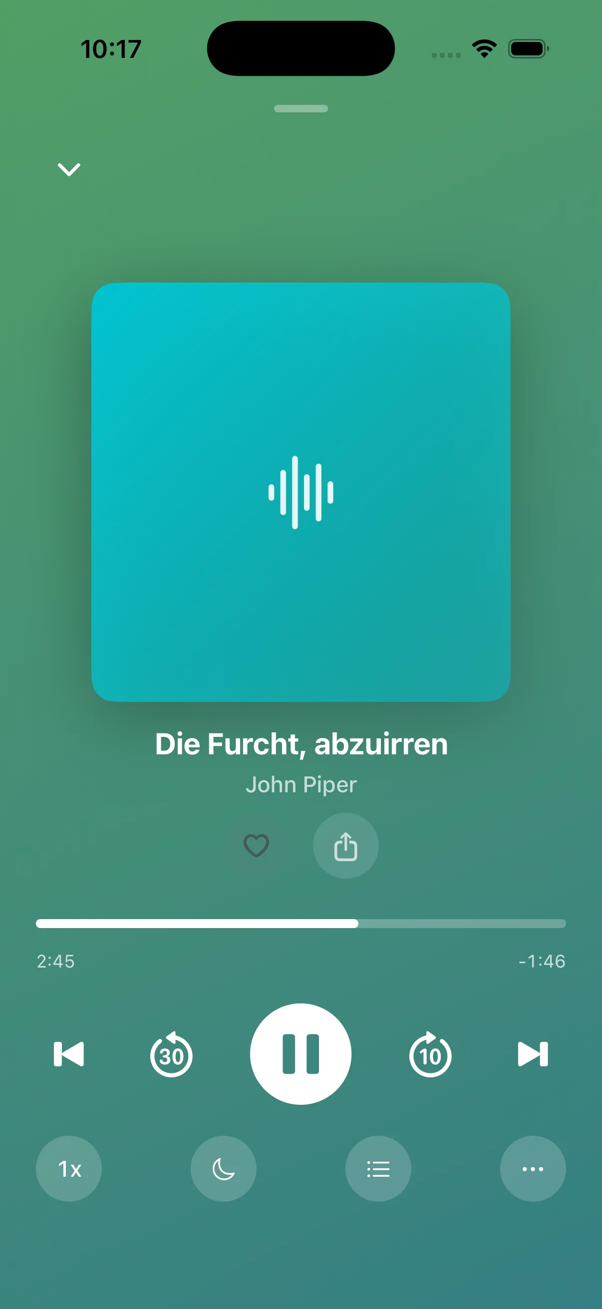 Player mit Fortschritt, Geschwindigkeit und Schlaf-Timer